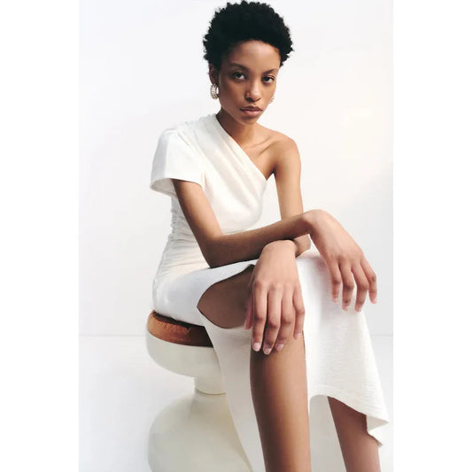 Beau Asymmetrical Midi Dress