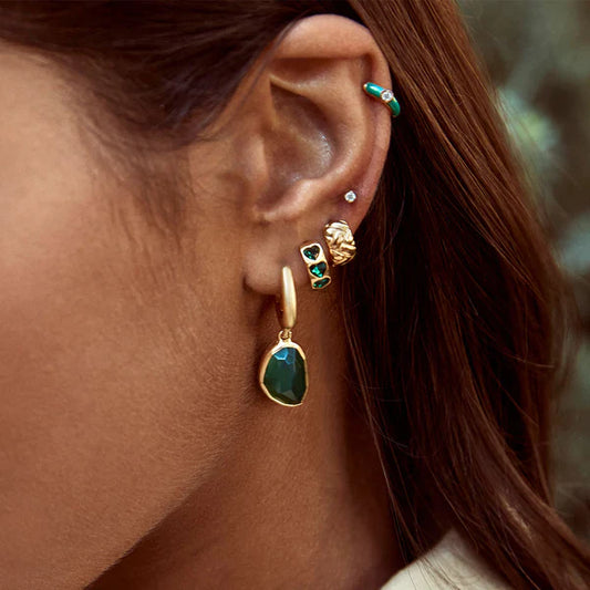 Free Form Green Agate Drop earrings