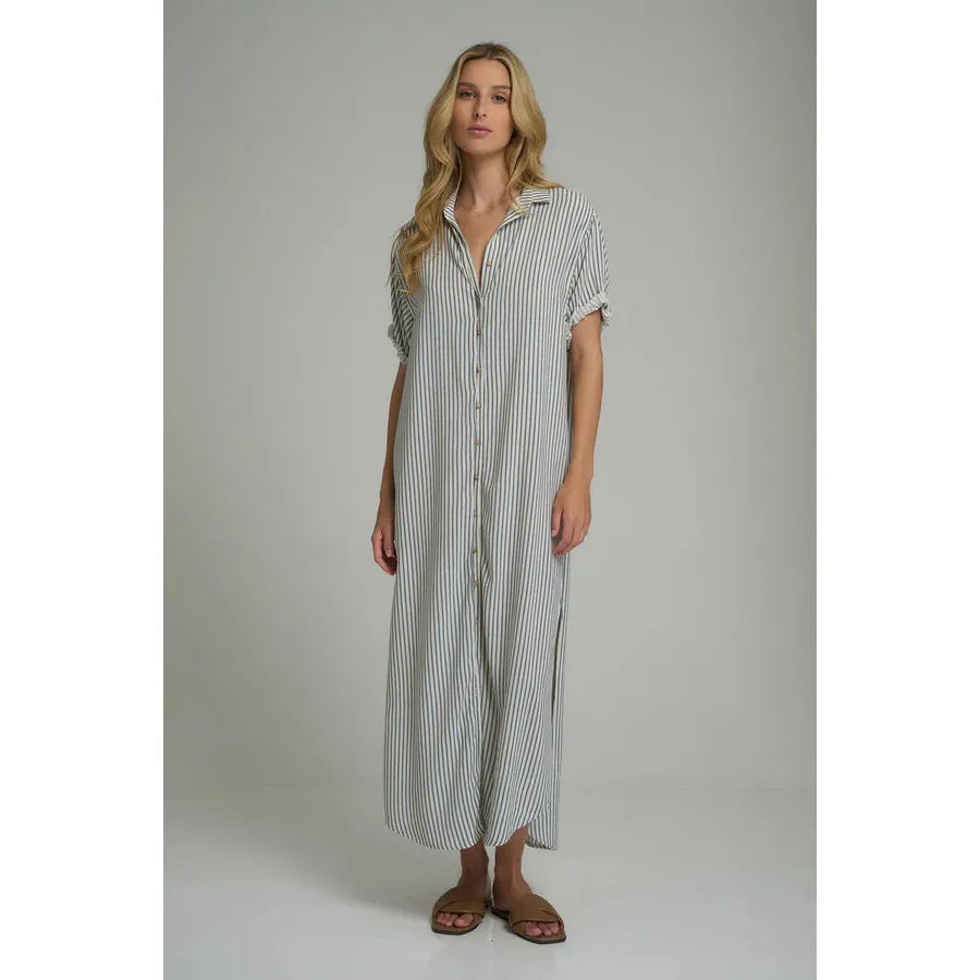 Hutton Dress - Cheshire Stripe - Green