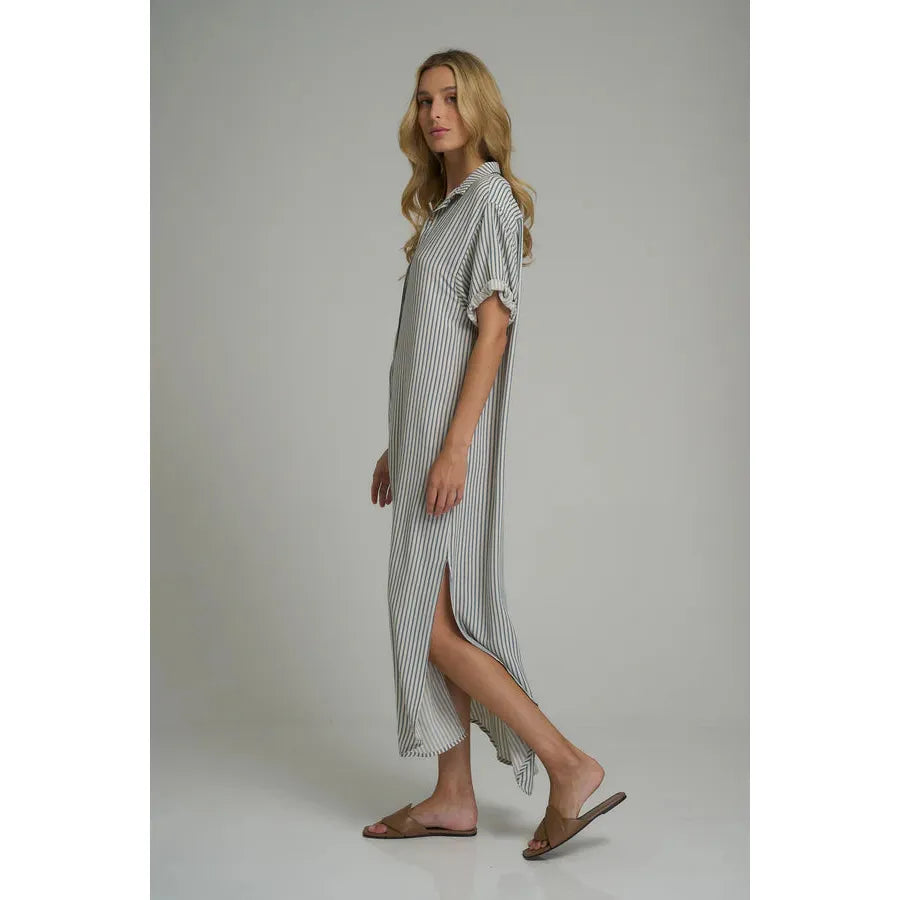 Hutton Dress - Cheshire Stripe - Green