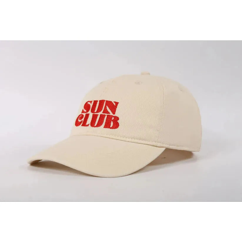 Sun Club Embroidered Cotton Cap - Creaming Soda