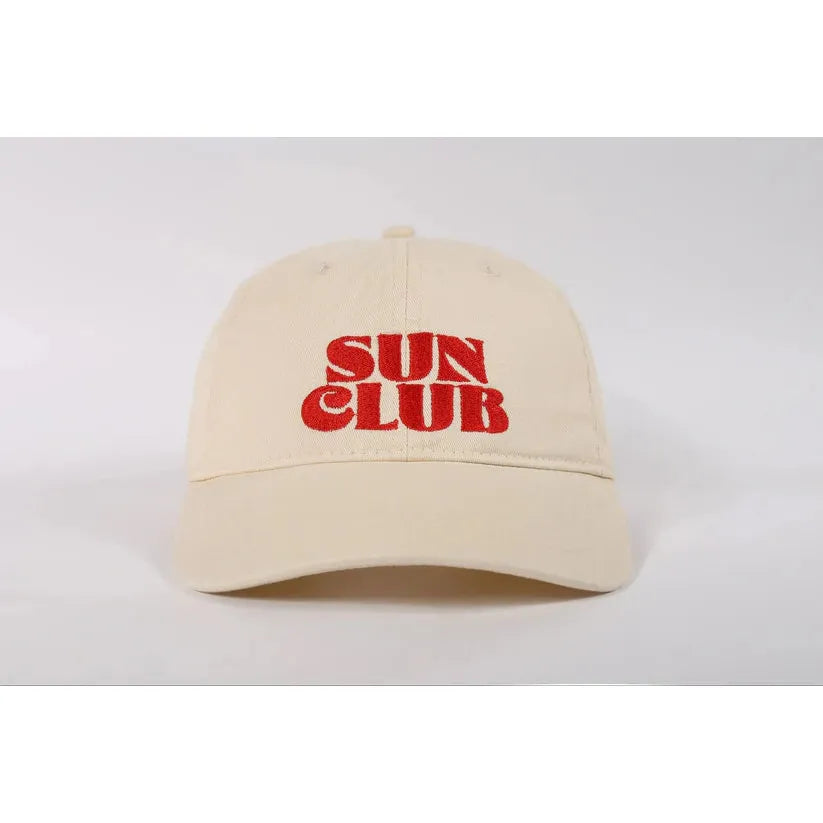 Sun Club Embroidered Cotton Cap - Creaming Soda