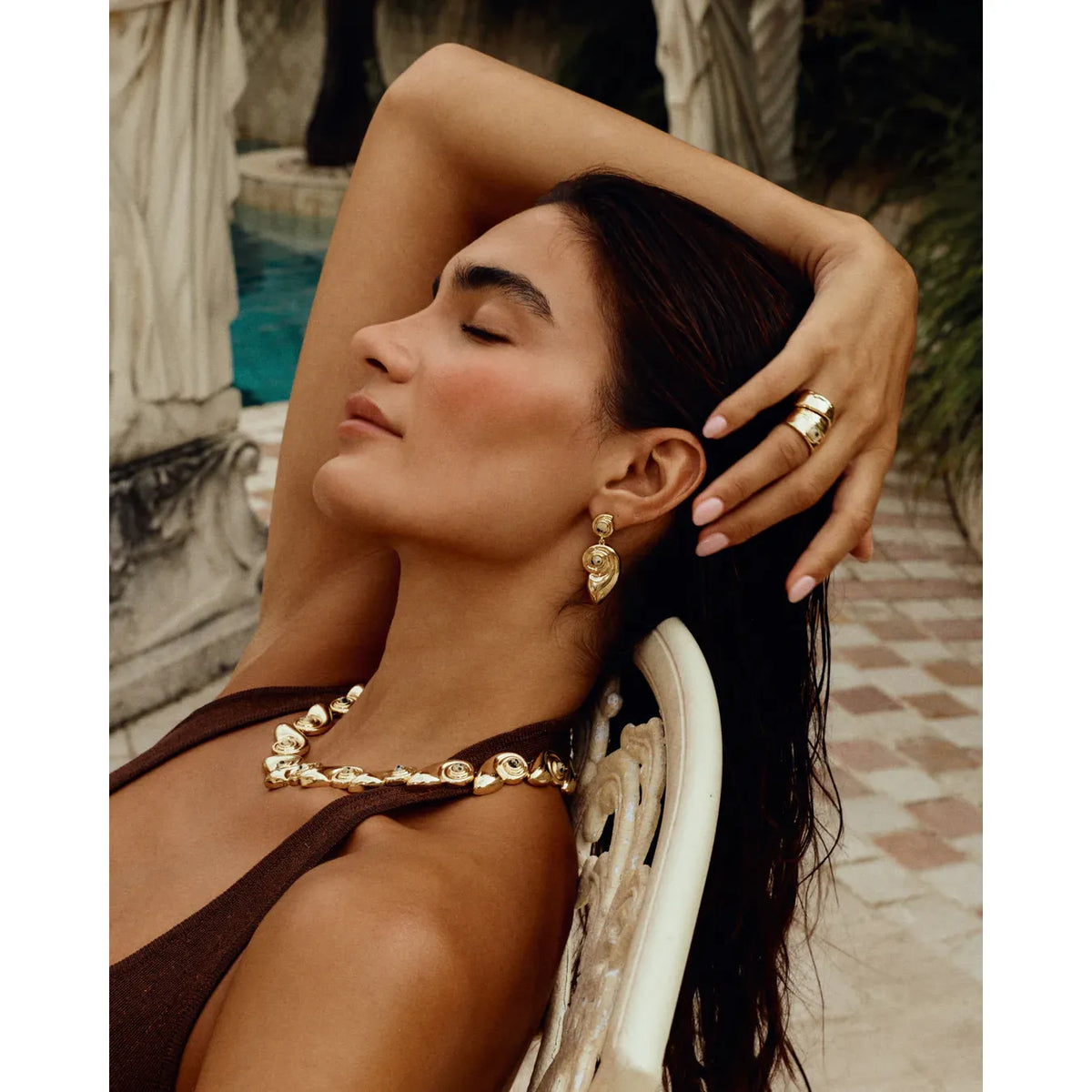 Palma shell statement earring