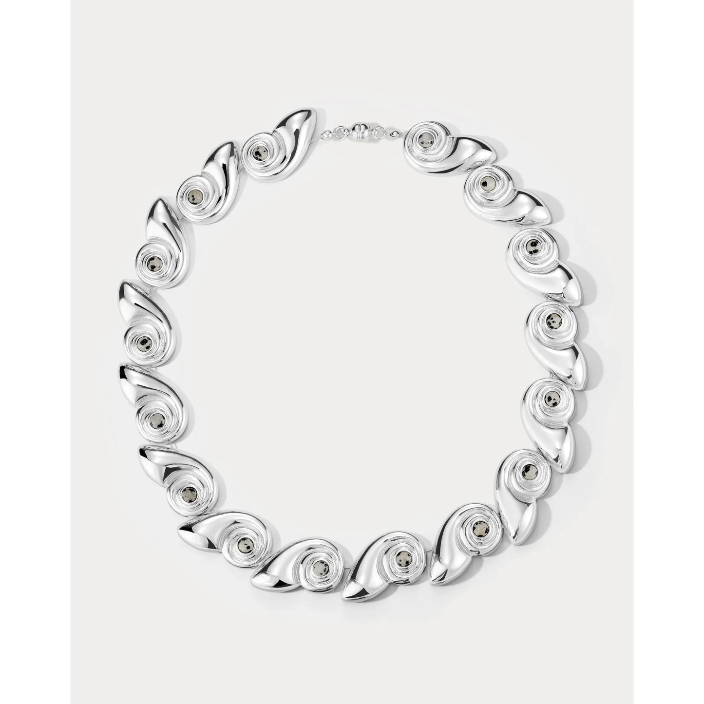 Palma Shell statement necklace - silver