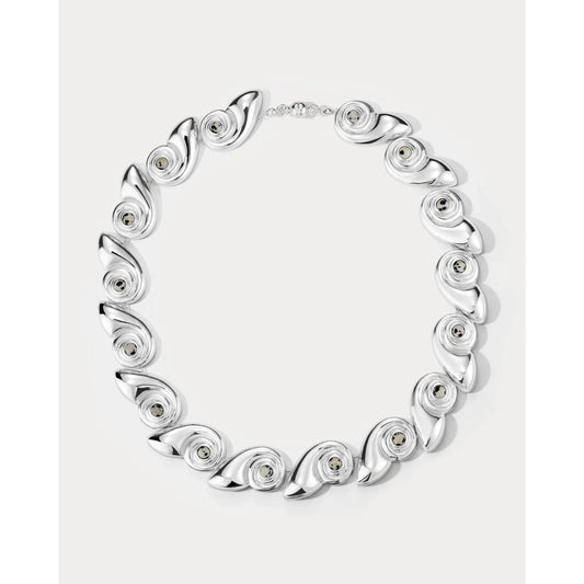 Palma Shell statement necklace - silver