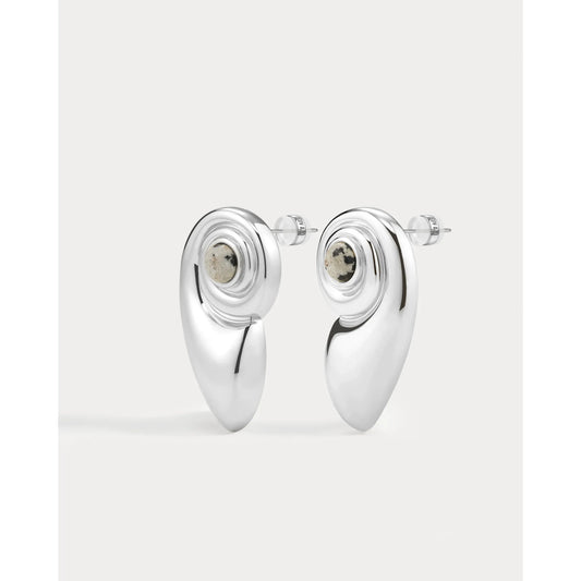 Palma Shell Studs - silver