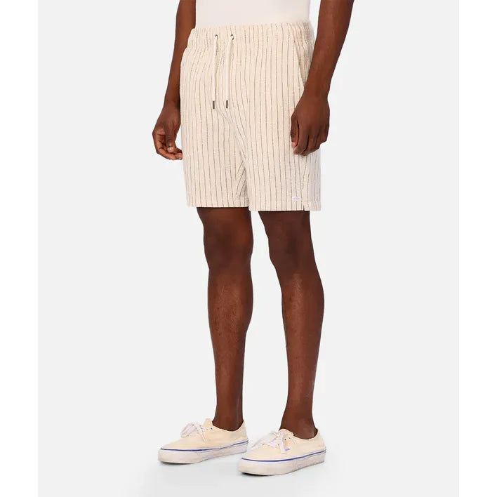 The Monterrey Short - Natural/Navy stripe