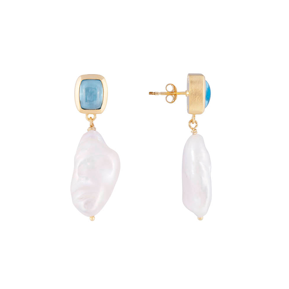 Blue Topaz Keshi Drops