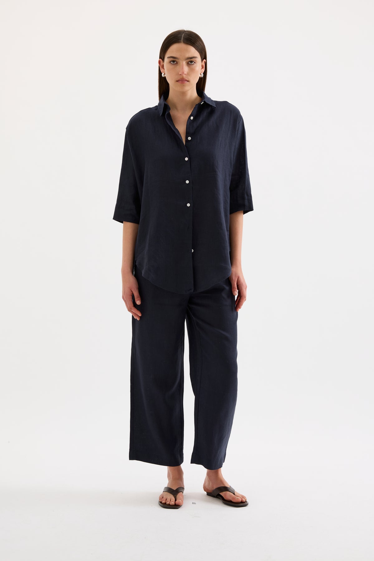 Lounge Linen Longline Shirt