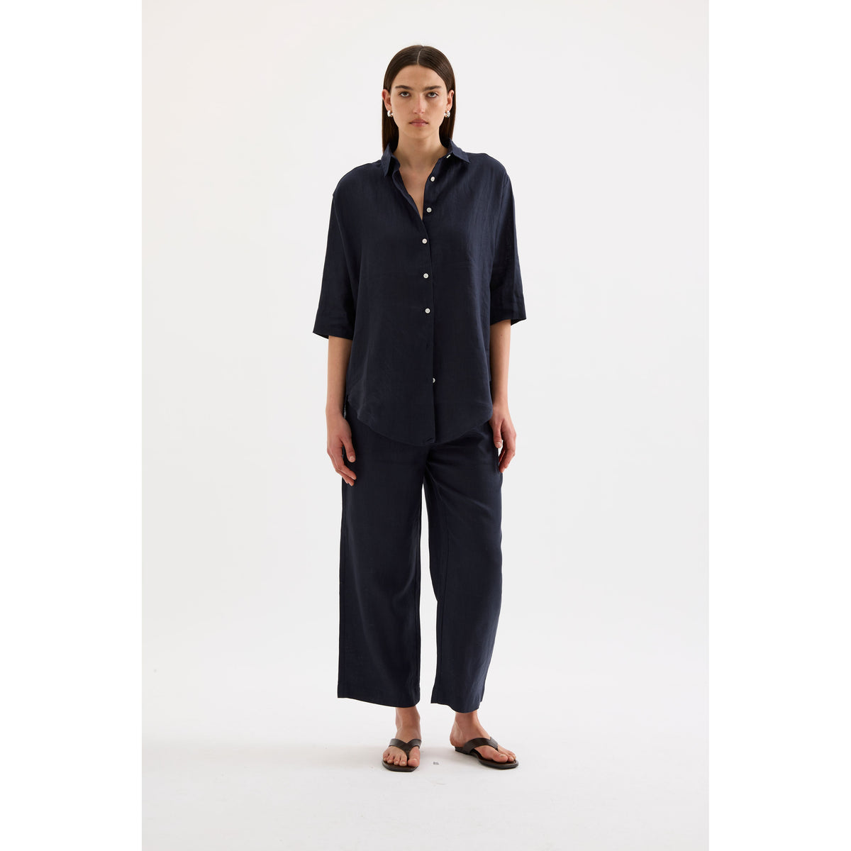 Lounge Linen Longline Shirt