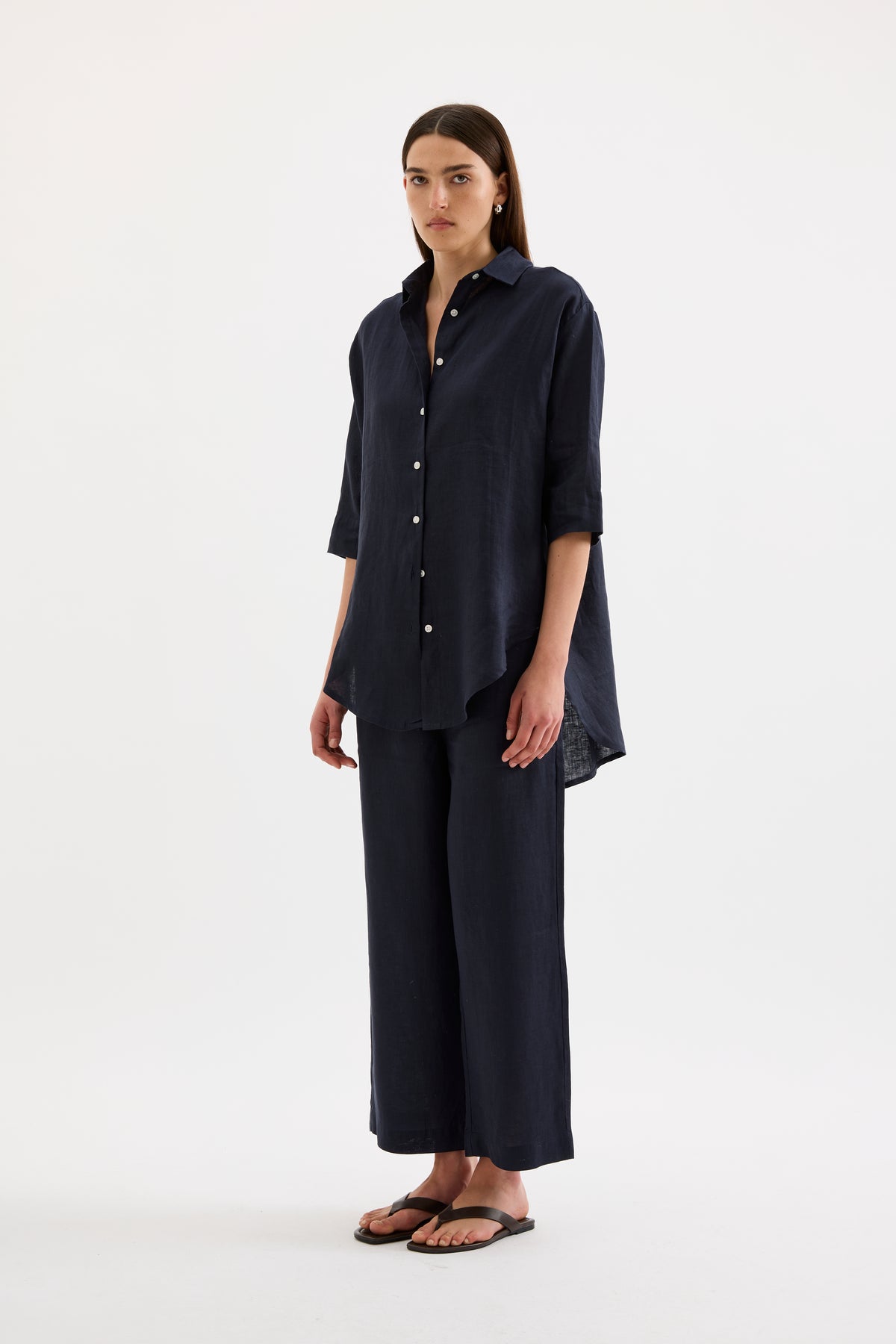 Lounge Linen Longline Shirt
