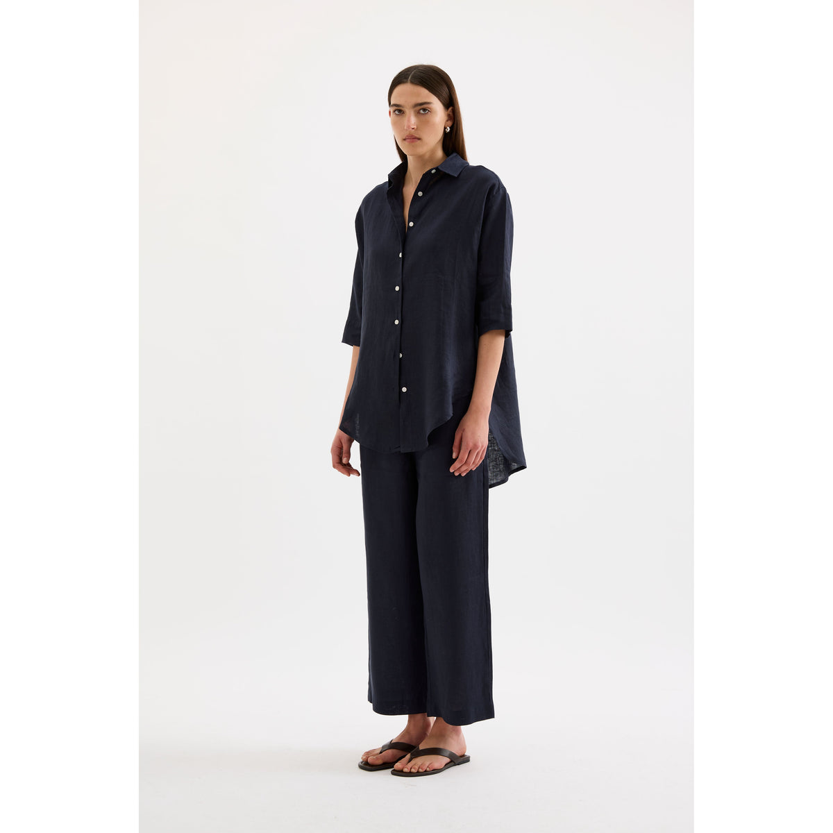 Lounge Linen Longline Shirt