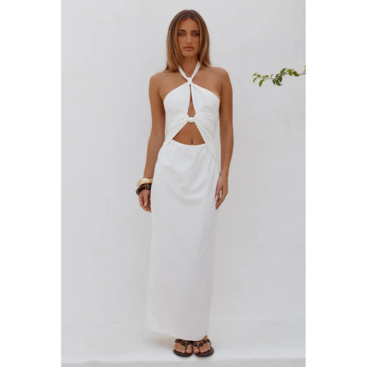 Shellie Keyhole Halter Midi dress