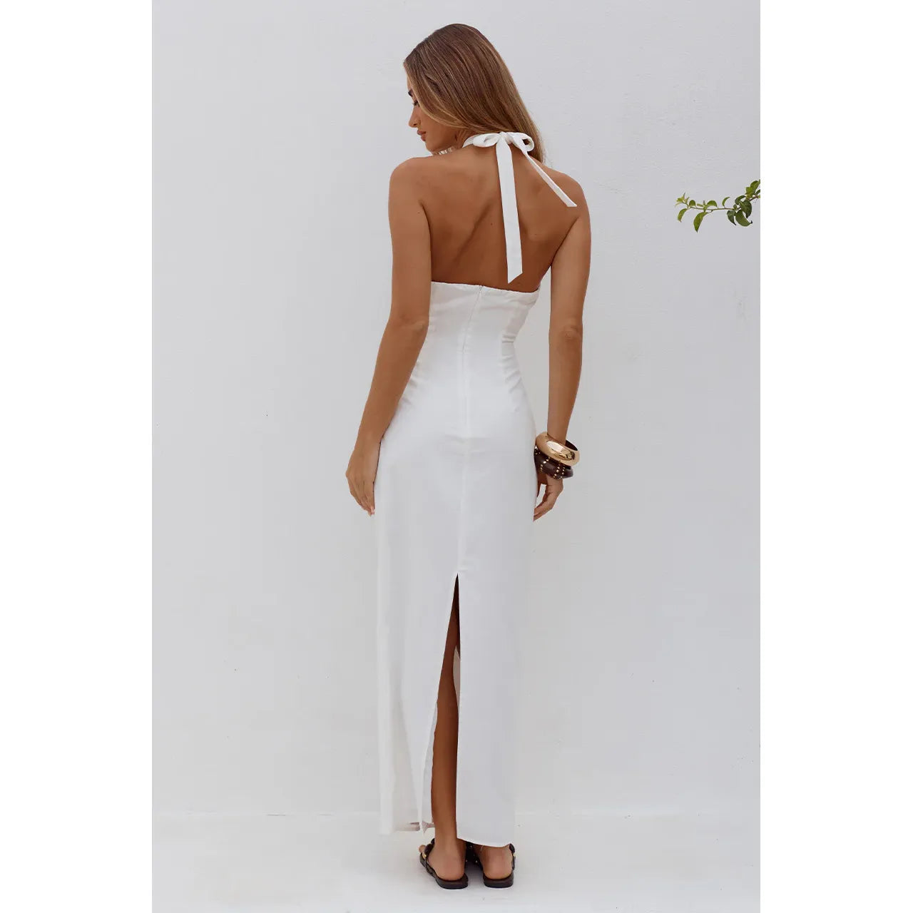 Shellie Keyhole Halter Midi dress