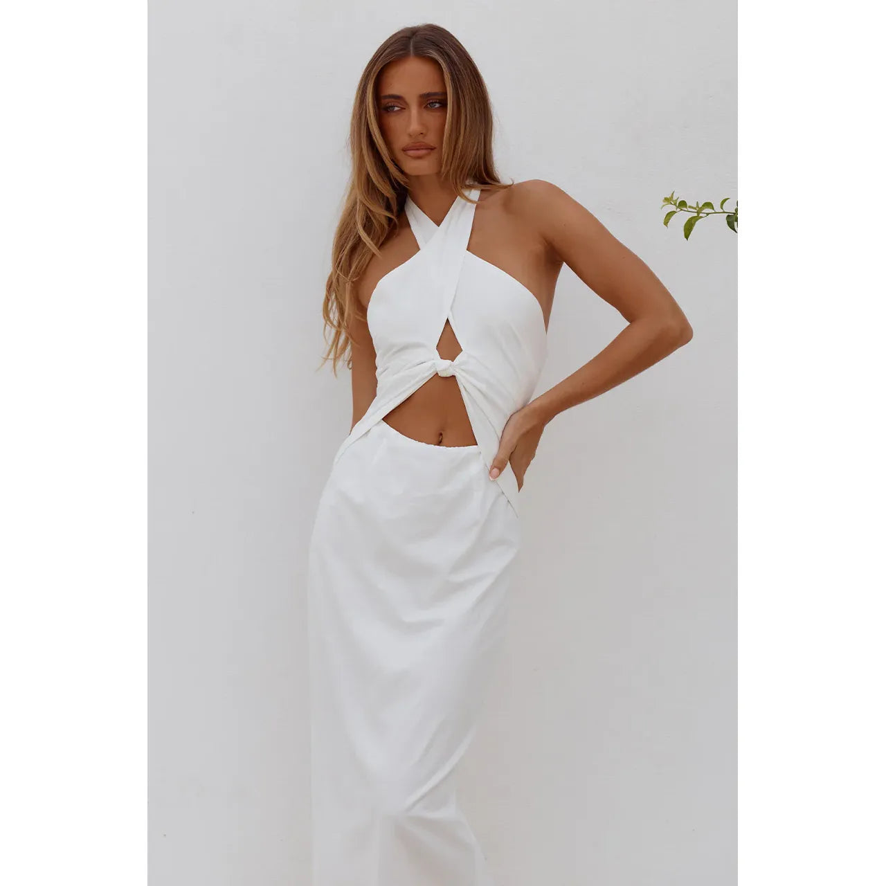 Shellie Keyhole Halter Midi dress