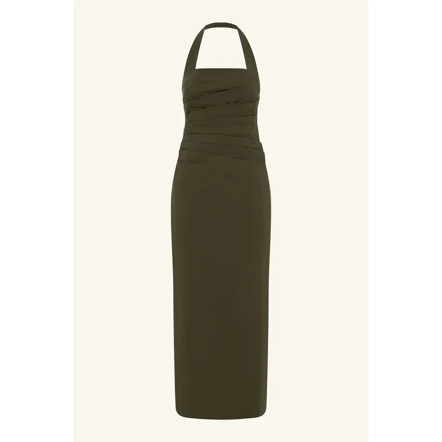 Campbell Draped halter maxi dress