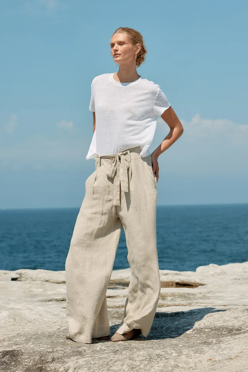 Baby Linen tee - White