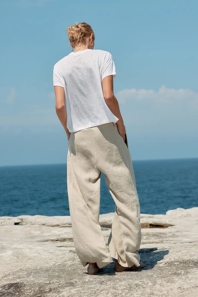 Baby Linen tee - White