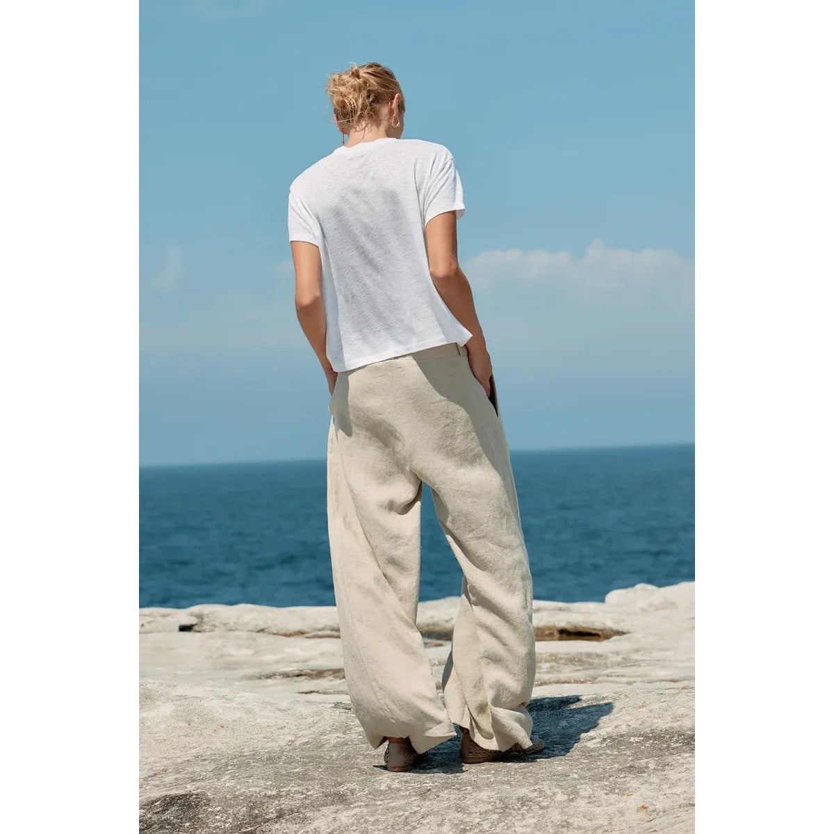 Baby Linen tee - White
