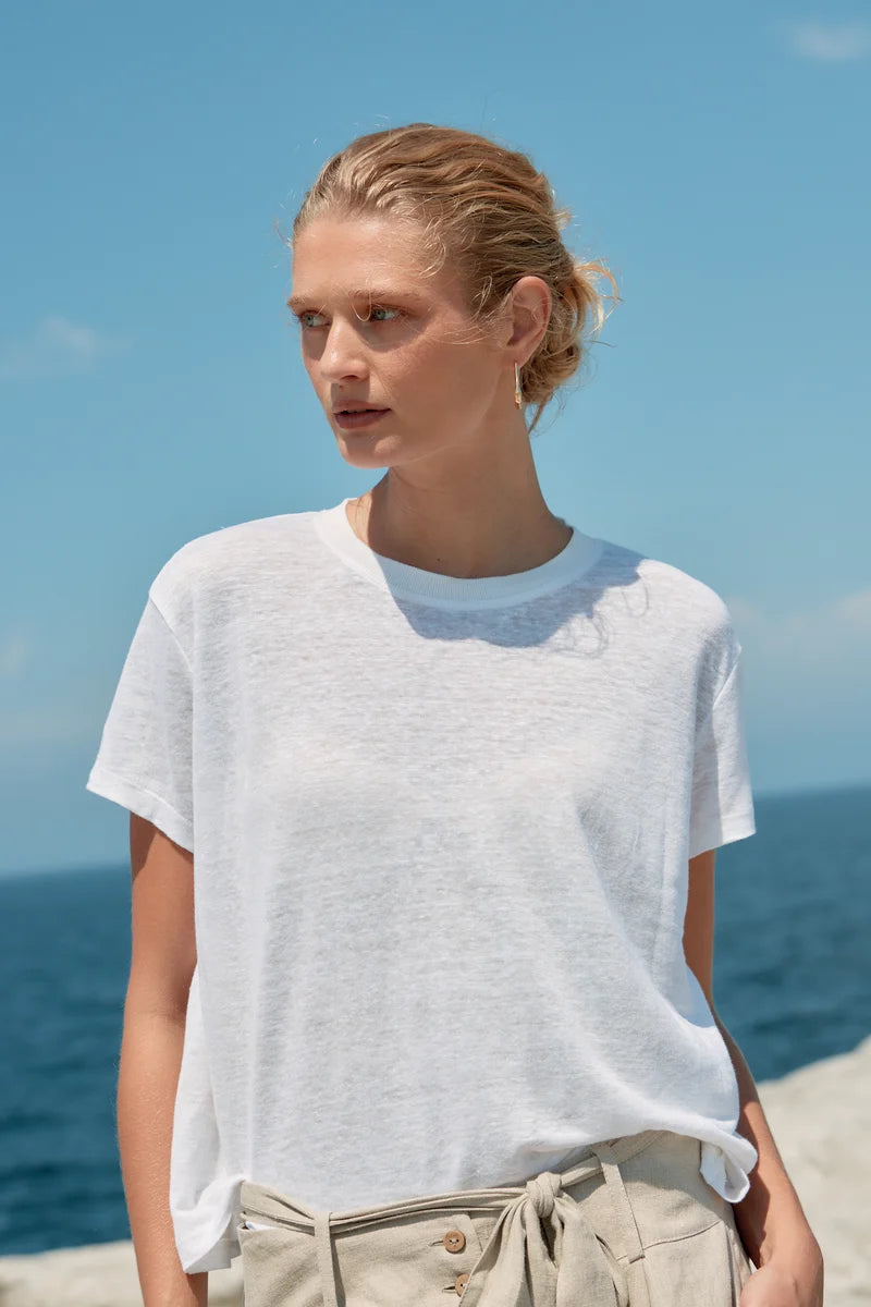 Baby Linen tee - White