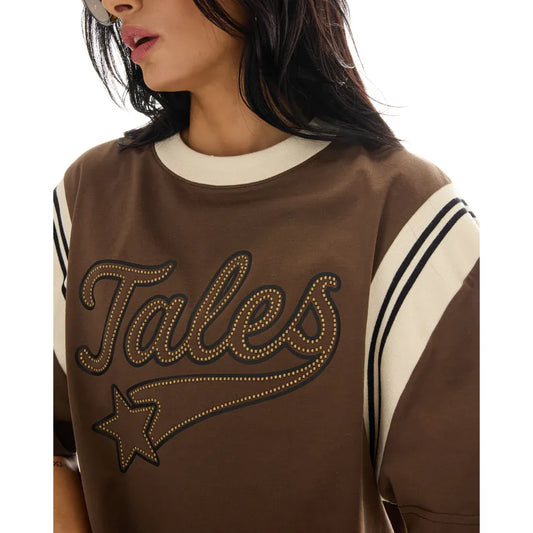 Exaggerated Studded Tales sports tee