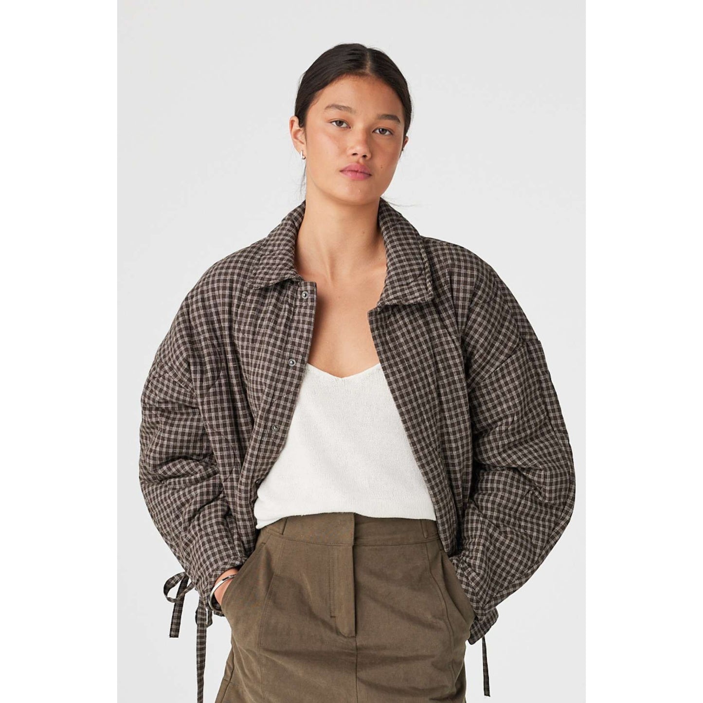 Matteo Jacket - espresso check PRE ORDER