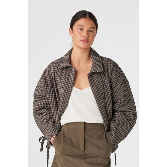 Matteo Jacket - espresso check PRE ORDER