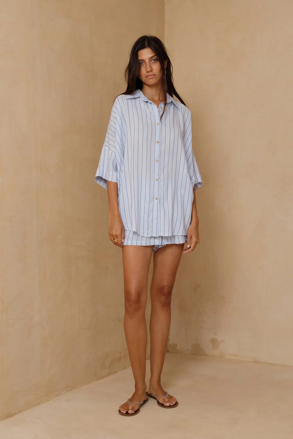 Georgie Shirt - Soleil Stripe Blue