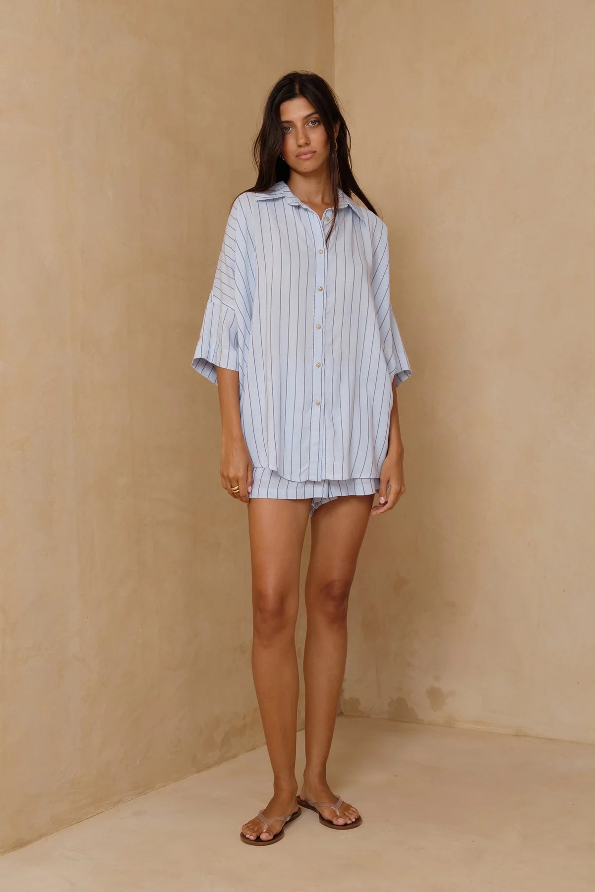 Georgie Shirt - Soleil Stripe Blue