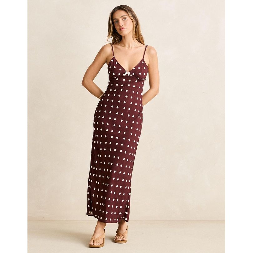 Polka Dot Bias Midi dress