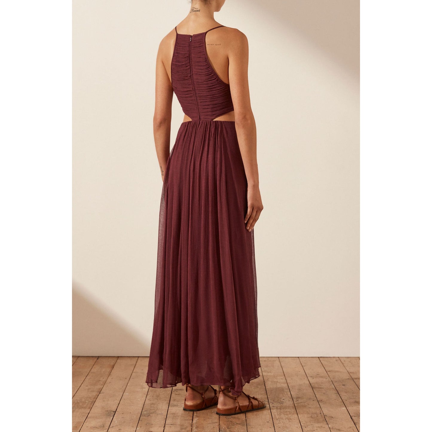 Marquis Ruched Cut out Midi dress