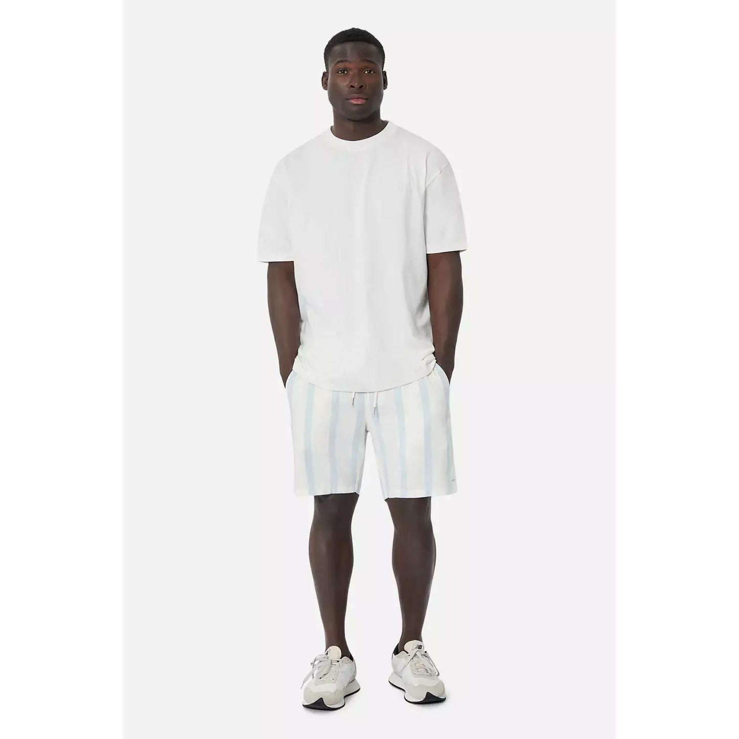 The Mykonos Short - Cream Light Blue